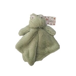 NWT Oobles Baby Green Frog Lovey Rattle Plush Infant Security Blanket Toy Danbar